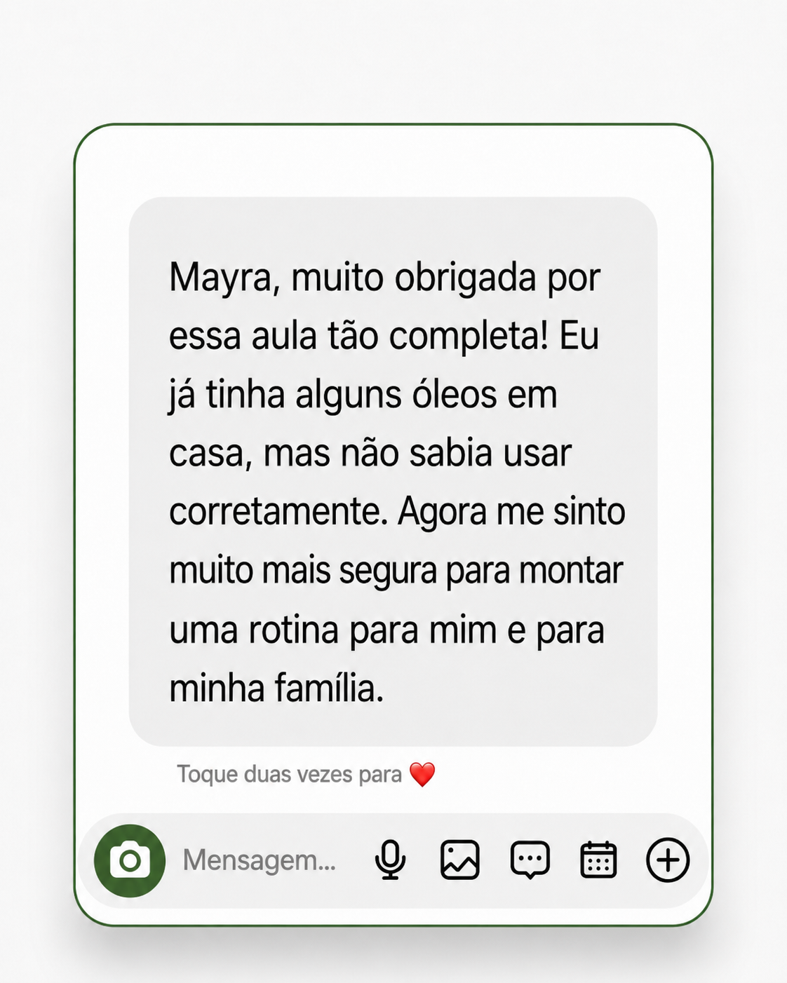 Depoimento 1 recebido pelo WhatsApp