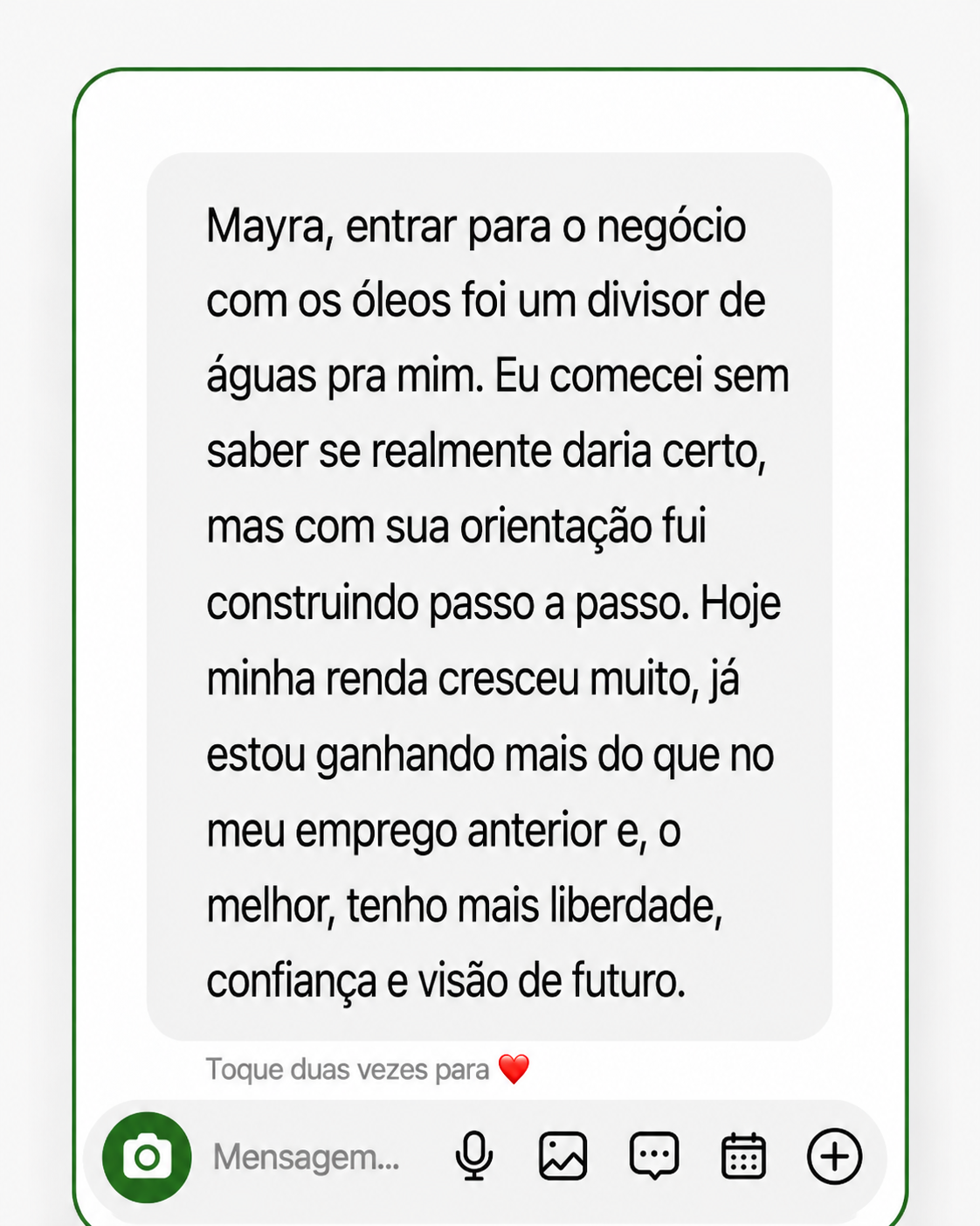 Depoimento 2 recebido pelo WhatsApp