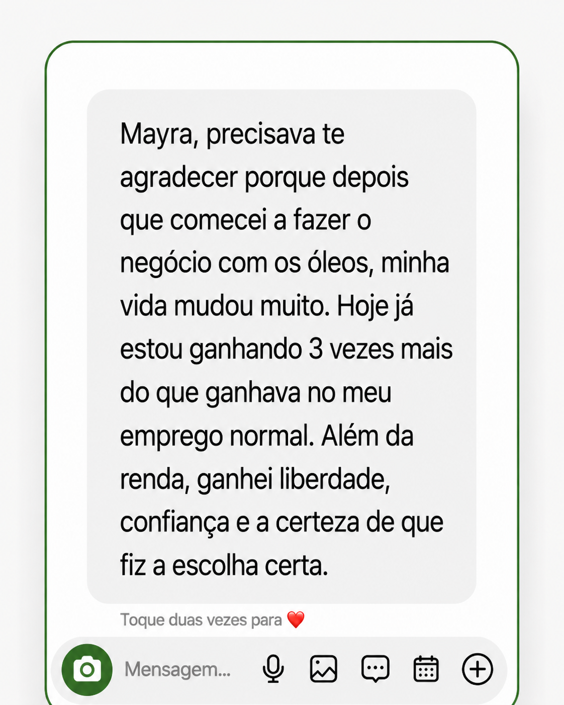 Depoimento 3 recebido pelo WhatsApp