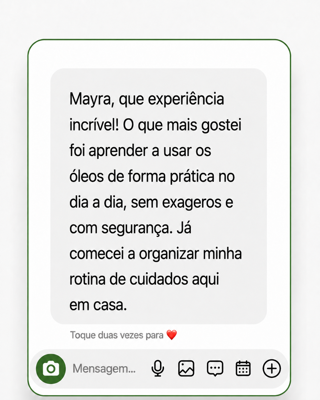 Depoimento 5 recebido pelo WhatsApp